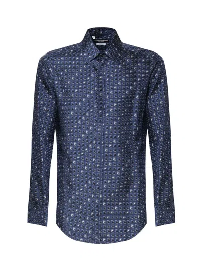 Dolce & Gabbana Silk Shirt In Blue