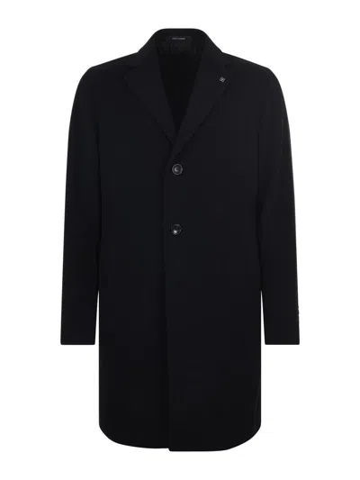 Tagliatore Tailored Coat With Notch Lapel And Pockets In Black