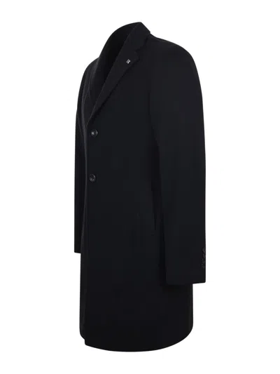 Tagliatore Tailored Coat With Notch Lapel And Pockets In Black