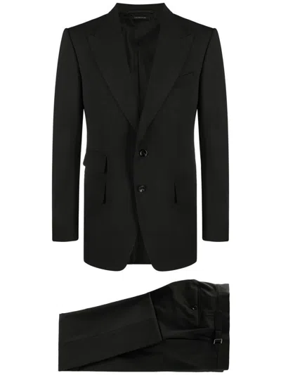 Tom Ford Shelton Bi-stretch Single-breasted Suit In Black