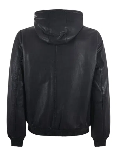 The Jack Leathers Jonahrev Hooded Harrington Jacket In Blue
