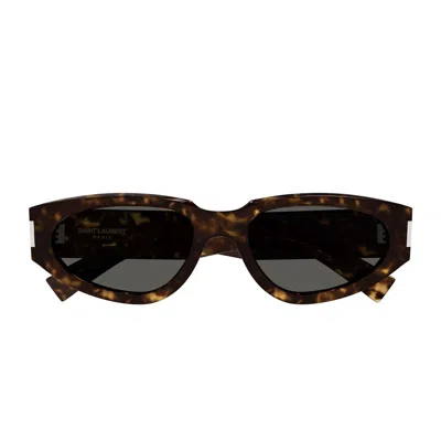 Saint Laurent Rectangular Frame Sunglasses In Black