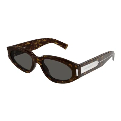 Saint Laurent Rectangular Frame Sunglasses In Black
