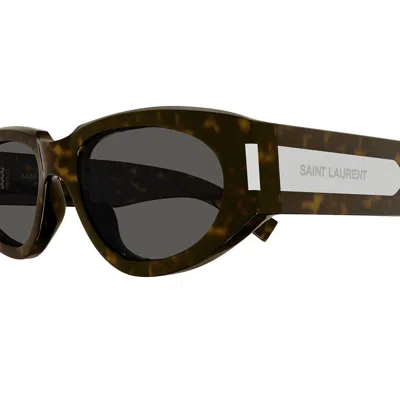 Saint Laurent Rectangular Frame Sunglasses In Black