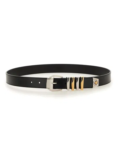 Versace Black Medusa Heritage Leather Belt In Black