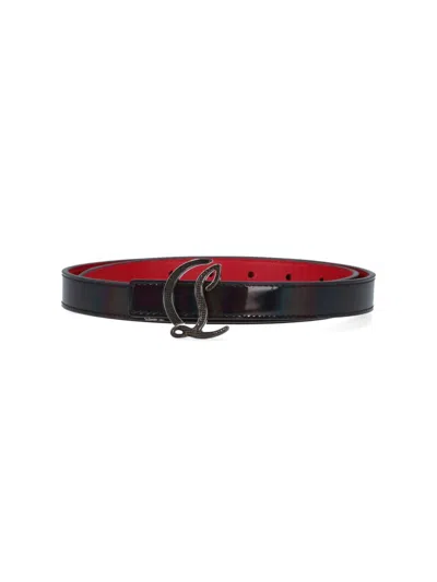 Christian Louboutin Stud Detailed Buckled Belt In Black