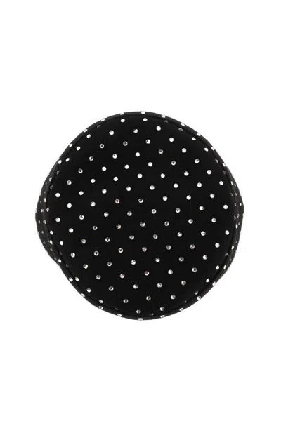Ruslan Baginskiy Crystal Bucket Hat With Rhinestones And Polka Dot Pattern In Black
