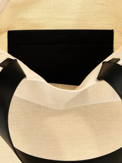 Jil Sander 'flat Shopper' Medium Shopping In White/black