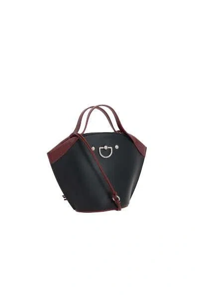Durazzi Milano Two-tone Leather Tote Bag In Black+chianti