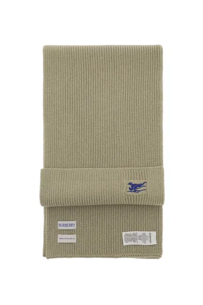 Burberry Ekd-embroidered Cashmere Scarf In Brown