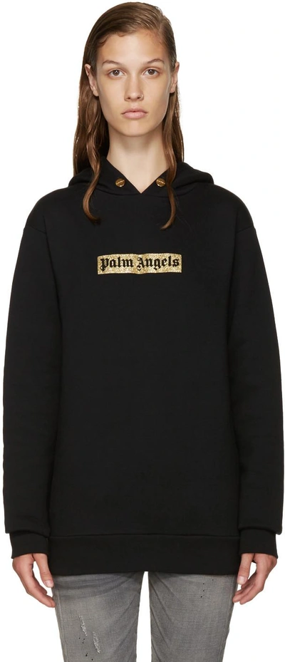 Palm Angels Black & Gold Logo Hoodie