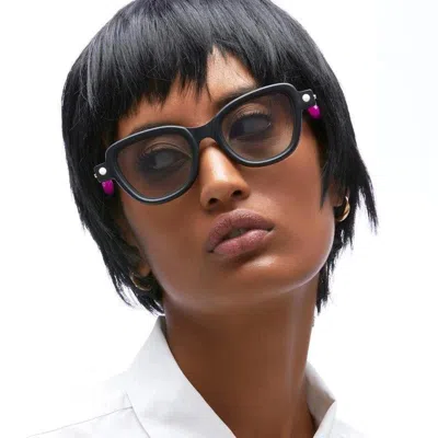 Kuboraum P5 Bm - Black Matt, Violet + Green Water Glasses In Black, Violet, Green