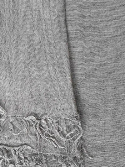 Kangra Cashmere Gray Square Stole In Grey