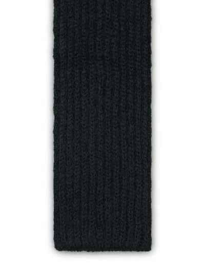 Jil Sander Black Wool Blend Scarf In Black