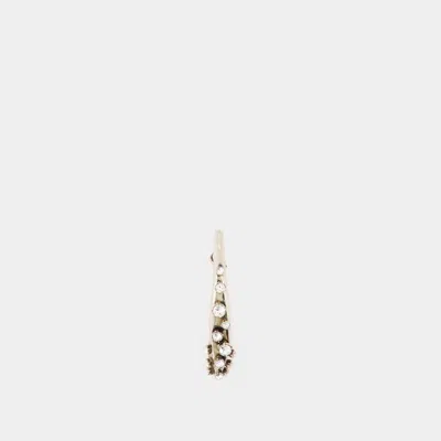 Alexander Mcqueen Pave Faceted Earrings In Silver