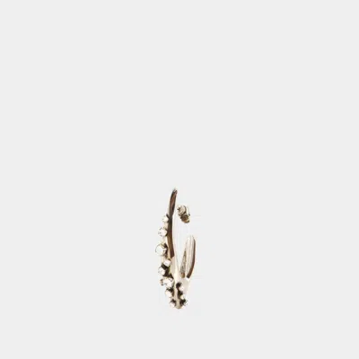 Alexander Mcqueen Pave Faceted Earrings In Silver