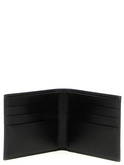 Dolce & Gabbana Black Wallet With Contrsting Print In Smooth Leather Man In Multicolor