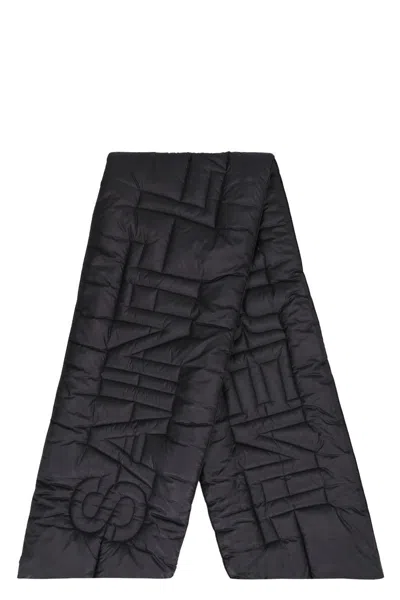 Saint Laurent Black Padded Nylon Scarf For Women In Black