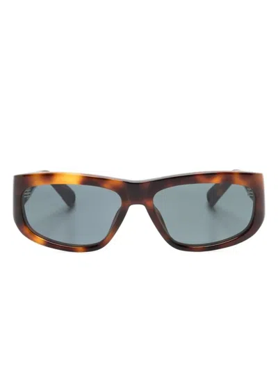 Jacquemus Full Frame Sunglasses In P. T Shell Matt Black Grey