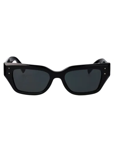 Dolce & Gabbana Logo-print Sunglasses In Black