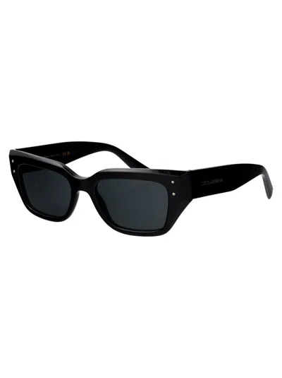 Dolce & Gabbana Logo-print Sunglasses In Black