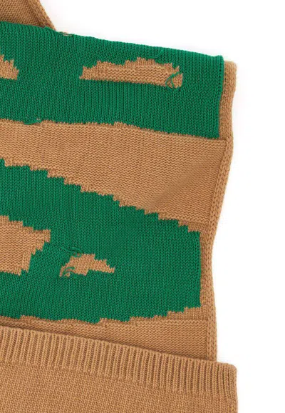 Marni Embroidered-logo Knit Scarf In Inw36