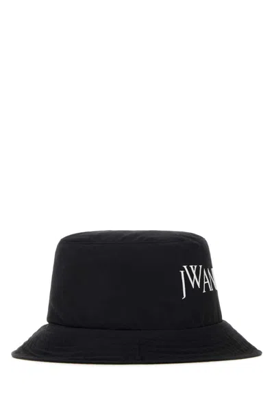 Jw Anderson Logo-embroidered Tonal-stitching Bucket Hat In Black