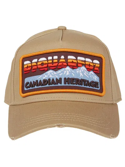 Dsquared2 Logo Patch Baseball Cap In Brown
