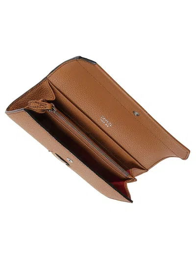 Lancel Ninon Slim Flap Wallet In Brown