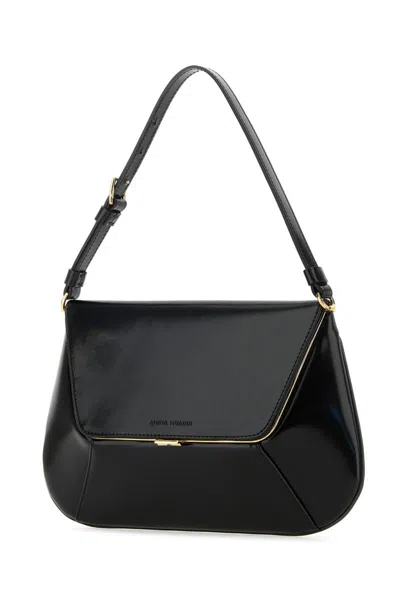 Amina Muaddi Leather Handbag With Curved Base And Reptile Motif Embossing In Multicolor