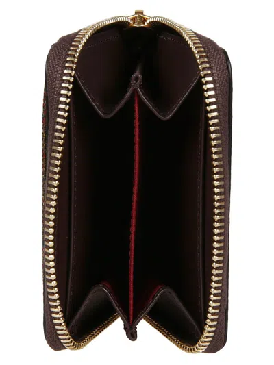 Etro Wallet In Coated Paisley Leather In Brown