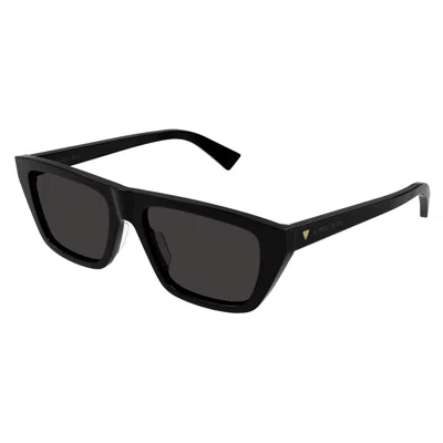 Bottega Veneta Rectangle Frame Sunglasses In Black
