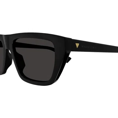 Bottega Veneta Rectangle Frame Sunglasses In Black