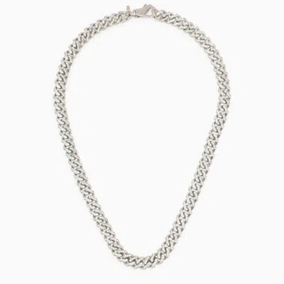 Emanuele Bicocchi 925 Silver Chain Necklace With Crystals In Metallic