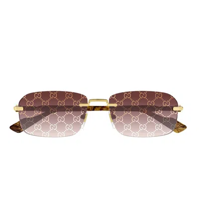 Gucci Eyewear Sunglasses In Gold
