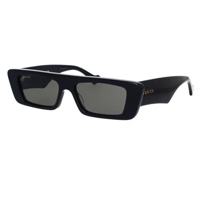 Gucci Black Rectangular-frame Sunglasses In Black