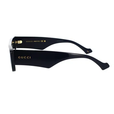 Gucci Black Rectangular-frame Sunglasses In Black