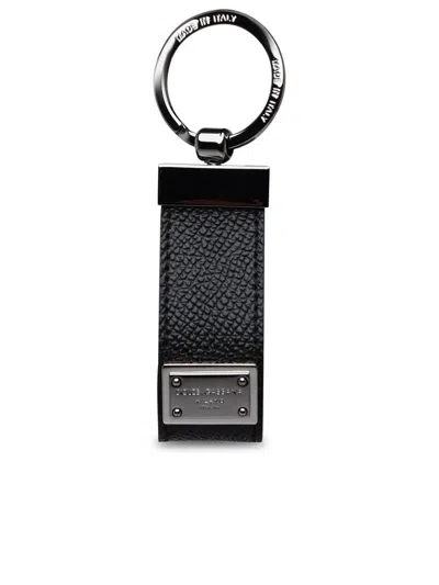Dolce & Gabbana Men Keychain With Logoed Label In Black