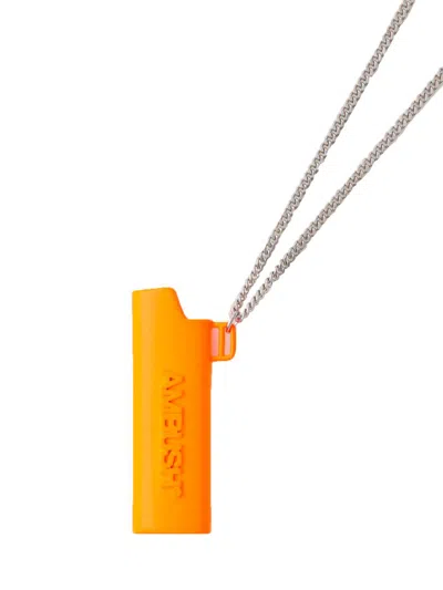 Ambush Lighter Logo Necklace In Orange
