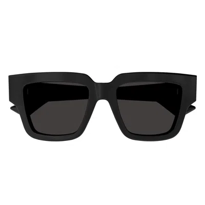 Bottega Veneta Logo-plaque Square-frame Sunglasses In Black