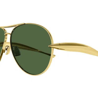 Bottega Veneta Bv1305s Linea Unapologetic 001 Sunglasses In Gold