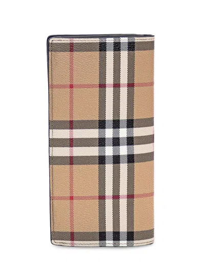 Burberry Signature Check Bi-fold Wallet In Beige