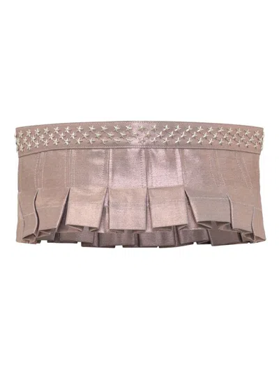 Collina Strada Pleated Star-embellished Belt In Pink