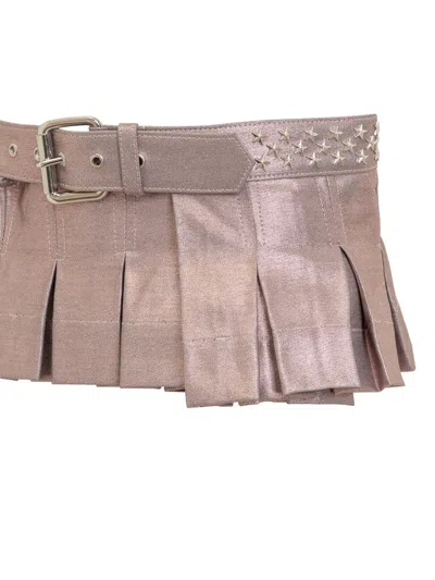 Collina Strada Pleated Star-embellished Belt In Pink