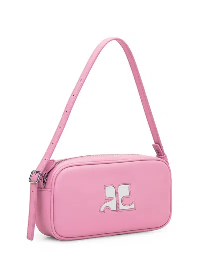 Courrèges Leather Baguette Bag In Pink