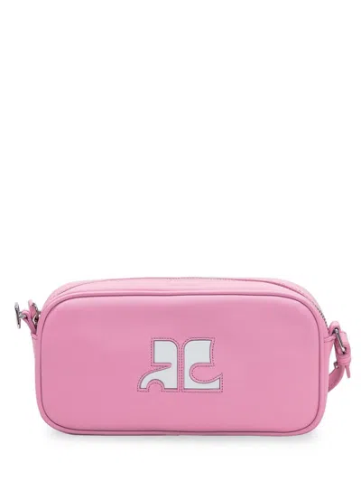 Courrèges Leather Baguette Bag In Pink