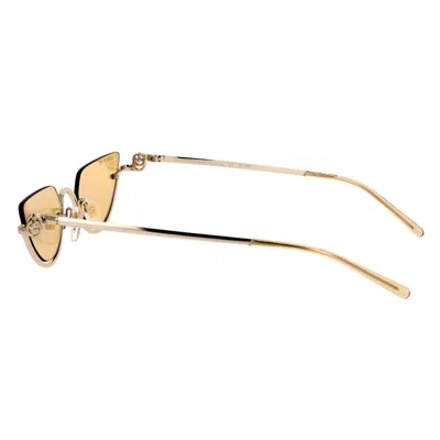 Gucci Gg1603s Linea Gg Logo 004 Gold Yellow Sunglasses In Gold