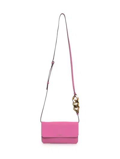 Jw Anderson Leather Chain Smartphone Bag In Pink