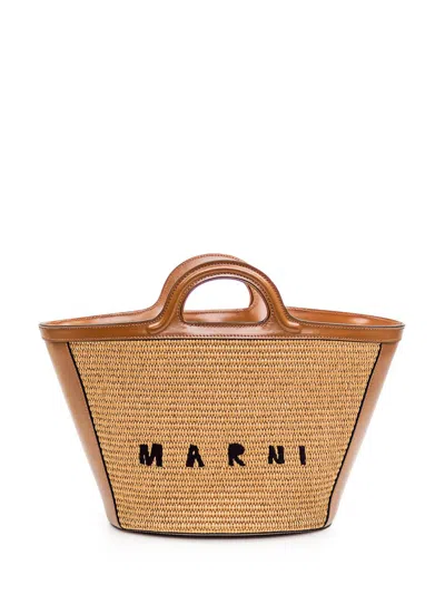 Shop Marni Tropicalia Small Bag In Brown