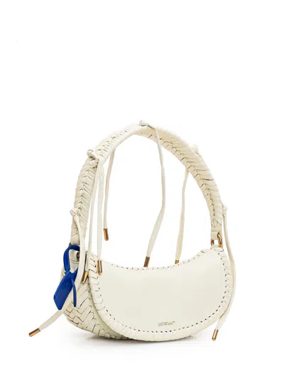 Off-white Weaved Leather Shoulder Bag In White